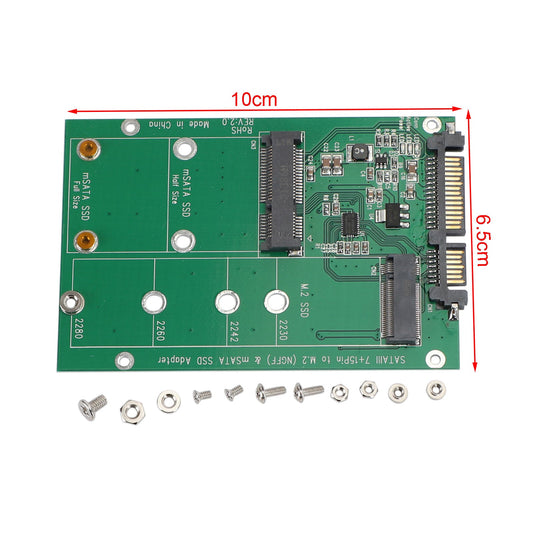 M.2 NGFF mSATA SSD Convertitore scheda PCI-E da disco rigido a adattatore SATA 3