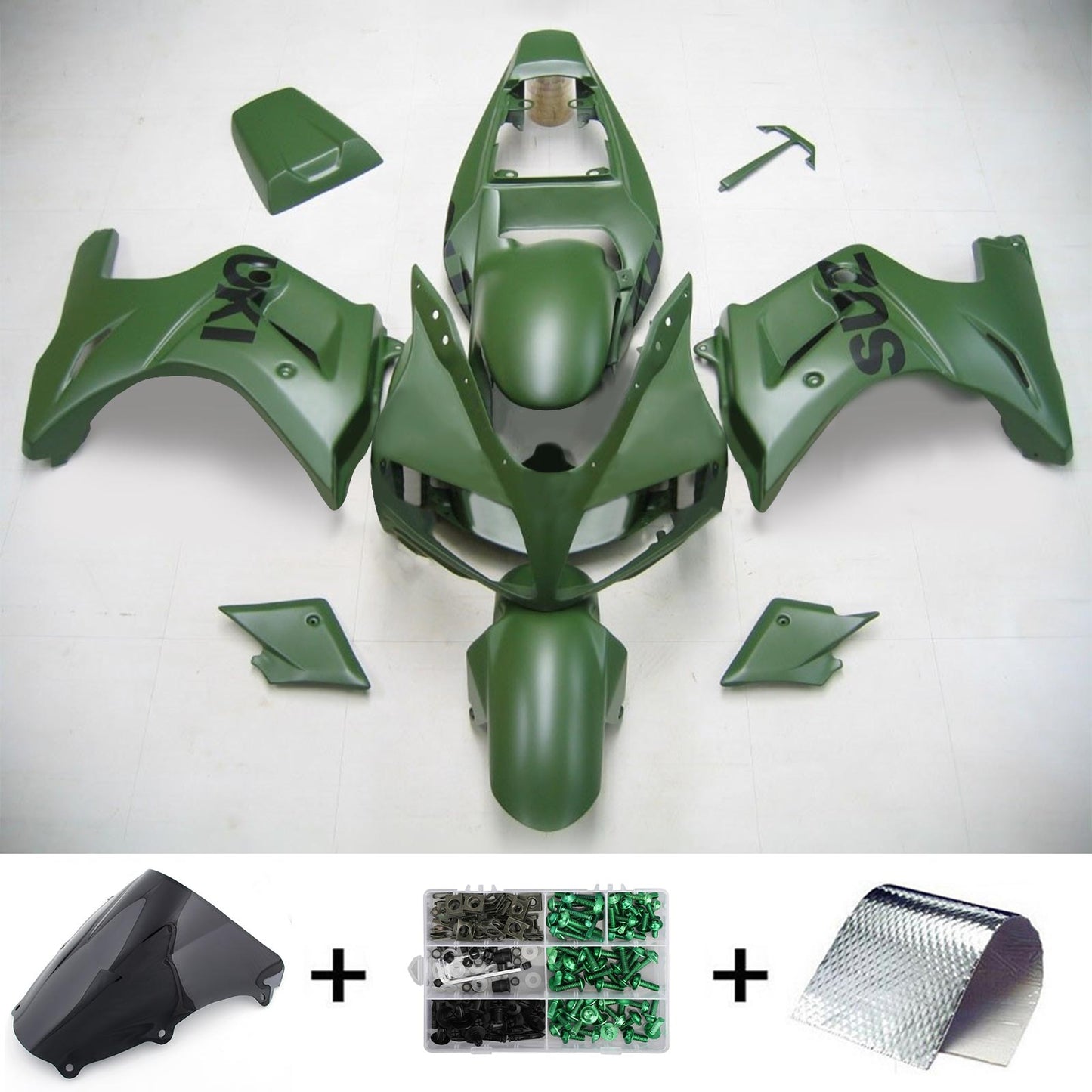 Amotopart Suzuki SV1000 2003-20011 Kit di paura verde Matt