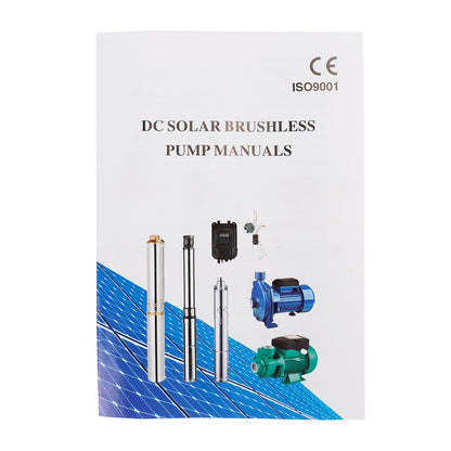 Pompa sommergibile per pozzo profondo da 3 "24 V 350 W MPPT a vite solare in acciaio