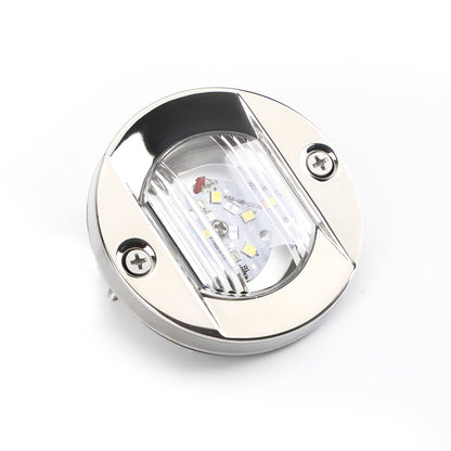 2PCS LED Marine Boat Yacht Specchio di poppa Cromo Ancora Luce di poppa Rotonda 2835-SMD 12V