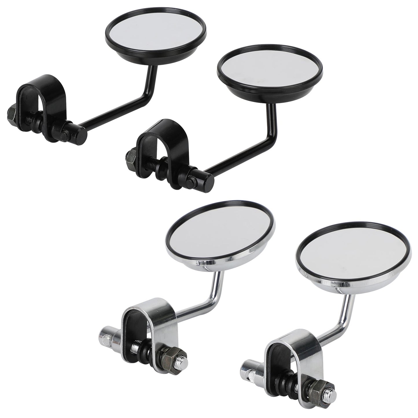 Morsetto vecchio stile su specchietti retrovisori rotondi da 3 pollici per Cafe Racer Chopper Bobber COPPIA Generico
