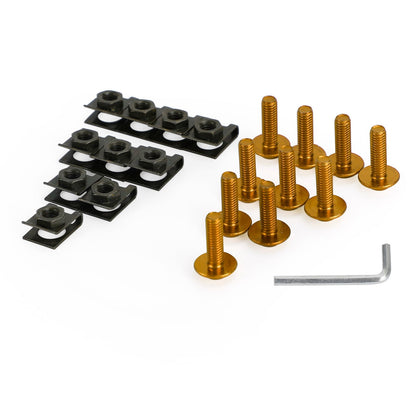 Parabrezza per carenatura in alluminio per moto M6x20mm Kit di clip per bulloni a vite QTY 10 Generico