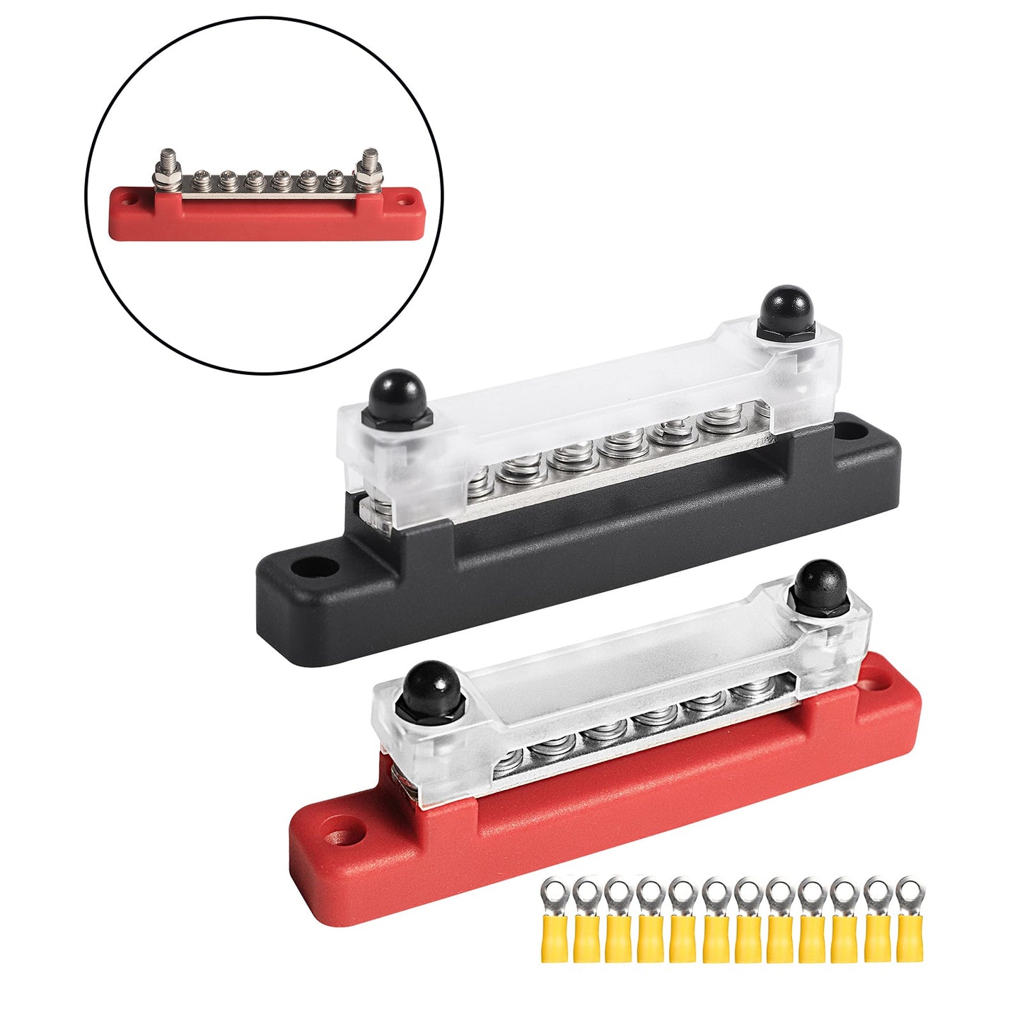 6 Way 150A Morsettiera di distribuzione Car Marine Boat Holder Cover 48V Bus Bar