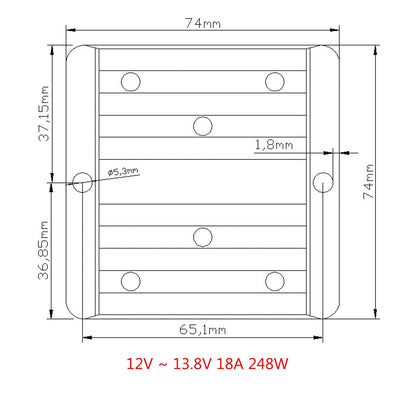 Regolatore del convertitore di alimentazione step-up impermeabile da 12 V a 13,8 V 18 A 248 W