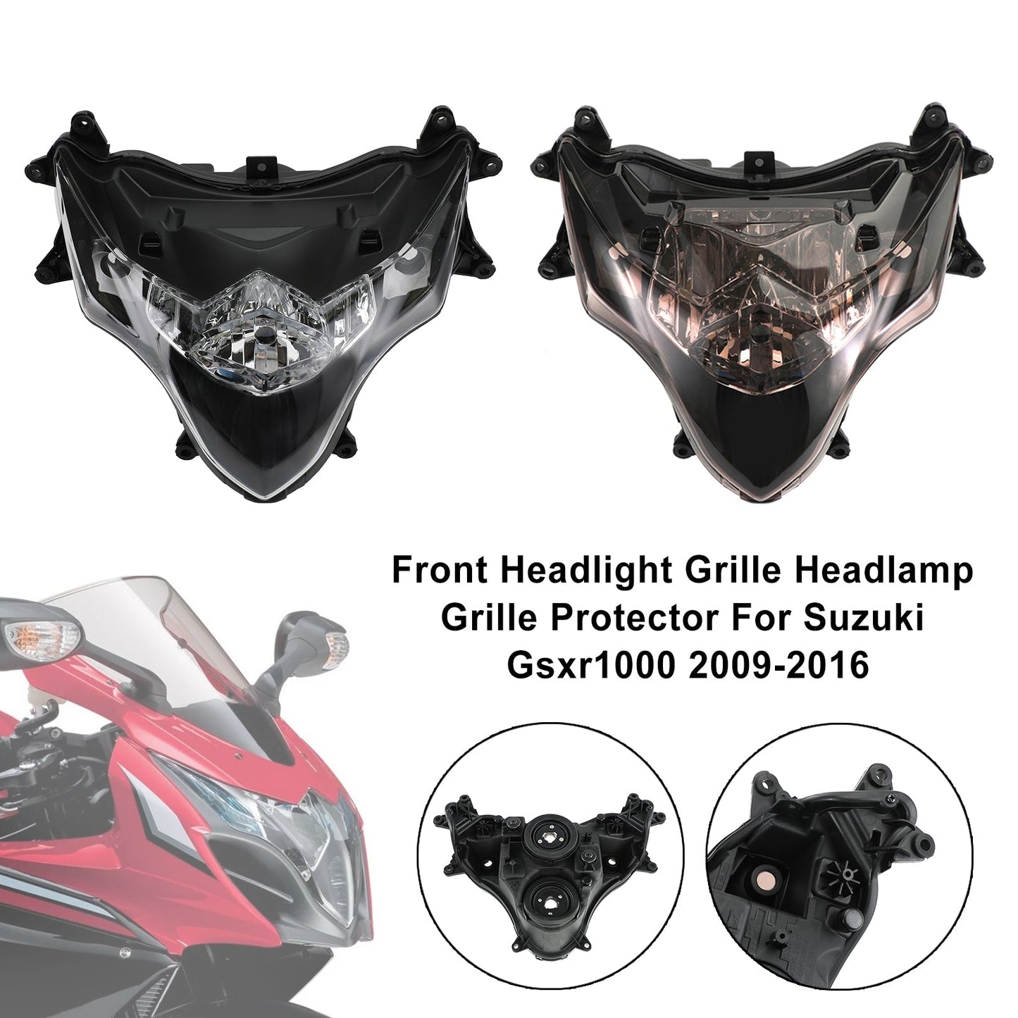 Custodia per griglia protezione fari per fari per Suzuki Gsxr1000 09-16 K9 marrone Fedex Express generico