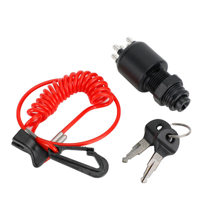 Interruttore a chiave di accensione e cordino di sicurezza adatto per Johnson Evinrude 5005801 175974