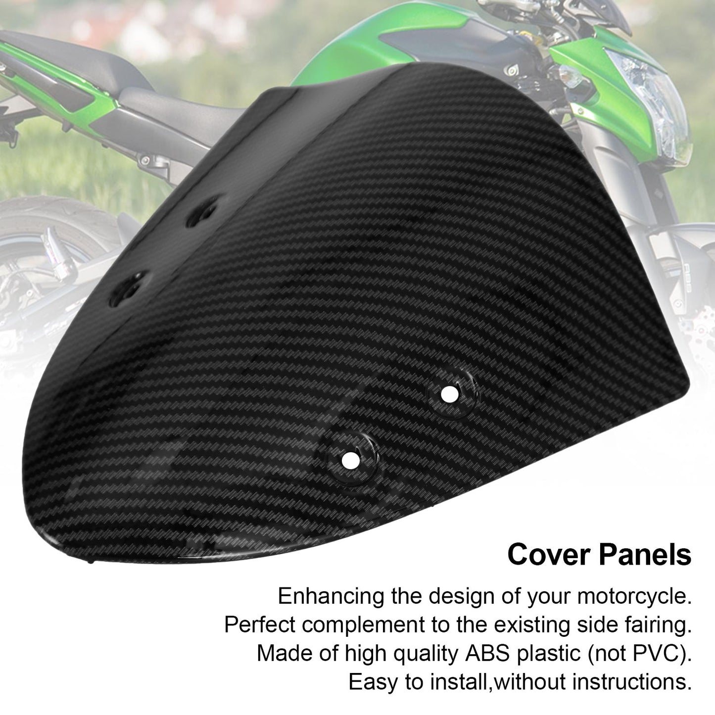 Parabrezza anteriore in carbonio per parabrezza per Kawasaki ER-6N 2009-2014 Generico