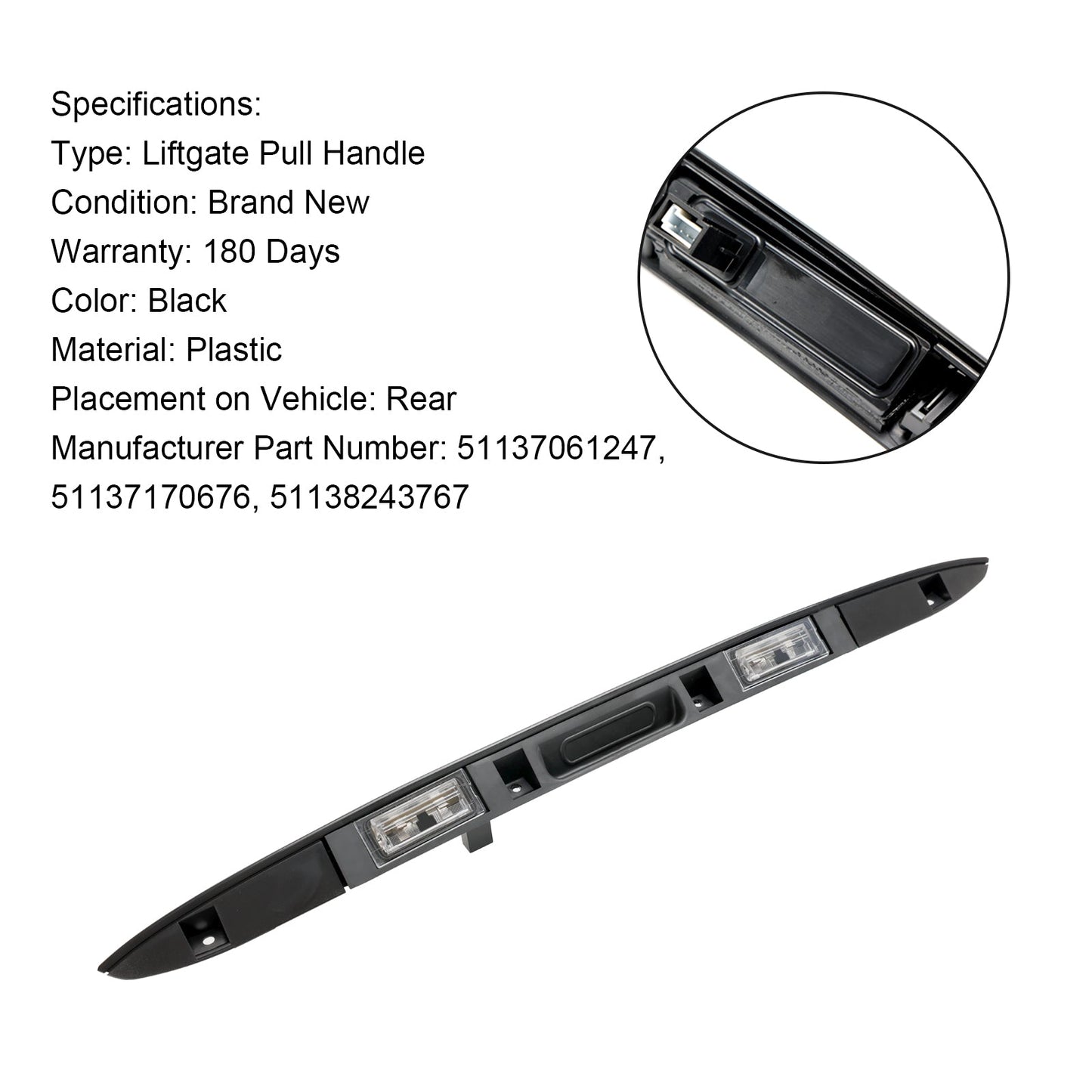 Impugnatura targa coperchio bagagliaio con pulsante chiave 51137170676 Fit BMW X5 E53