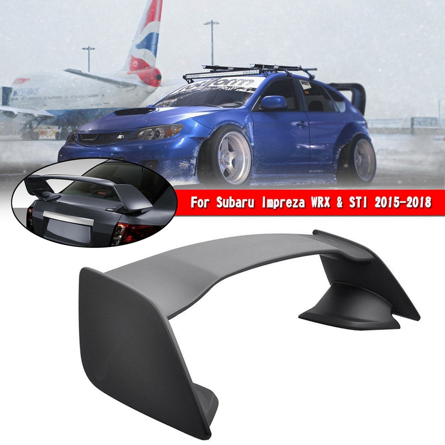 JDM OE Style ABS Posteriore Tronco Ala Spoiler Adatto WRX STI 4DR Berlina 2015-2018 Generico