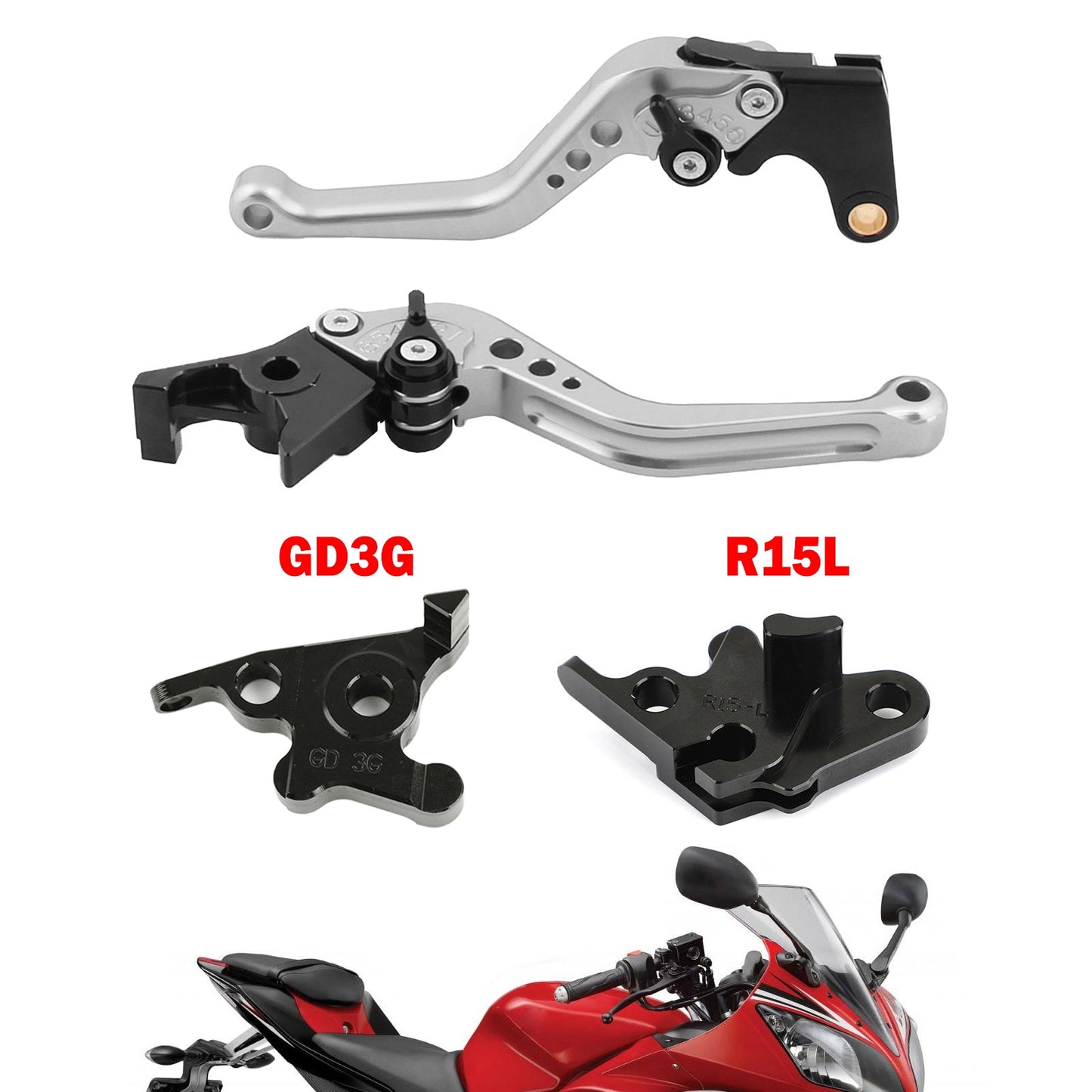 Leva freno frizione corta moto adatta per YAMAHA MT125 2014-2019 Generico