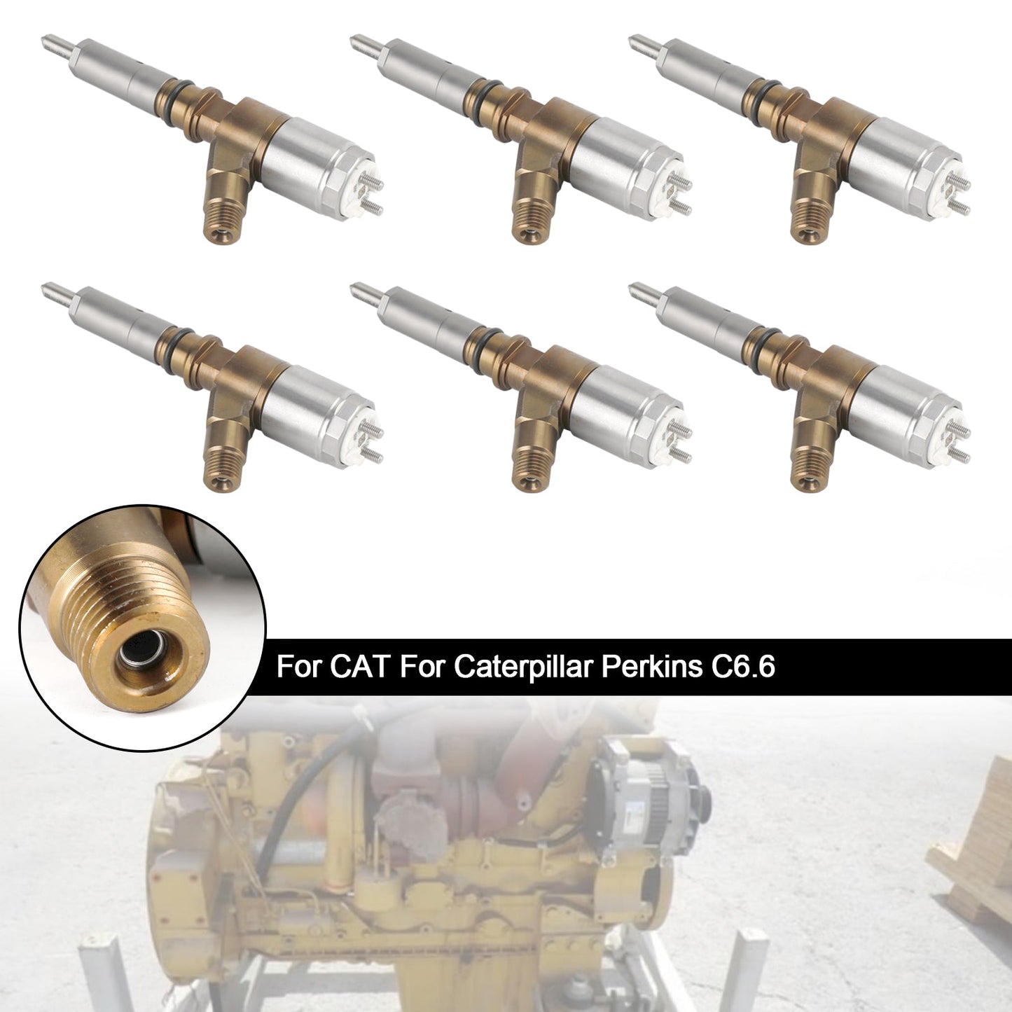 6PCS Iniettori di Carburante 2645A747 Fit CAT Fit Caterpillar Perkins C6.6 320-0680