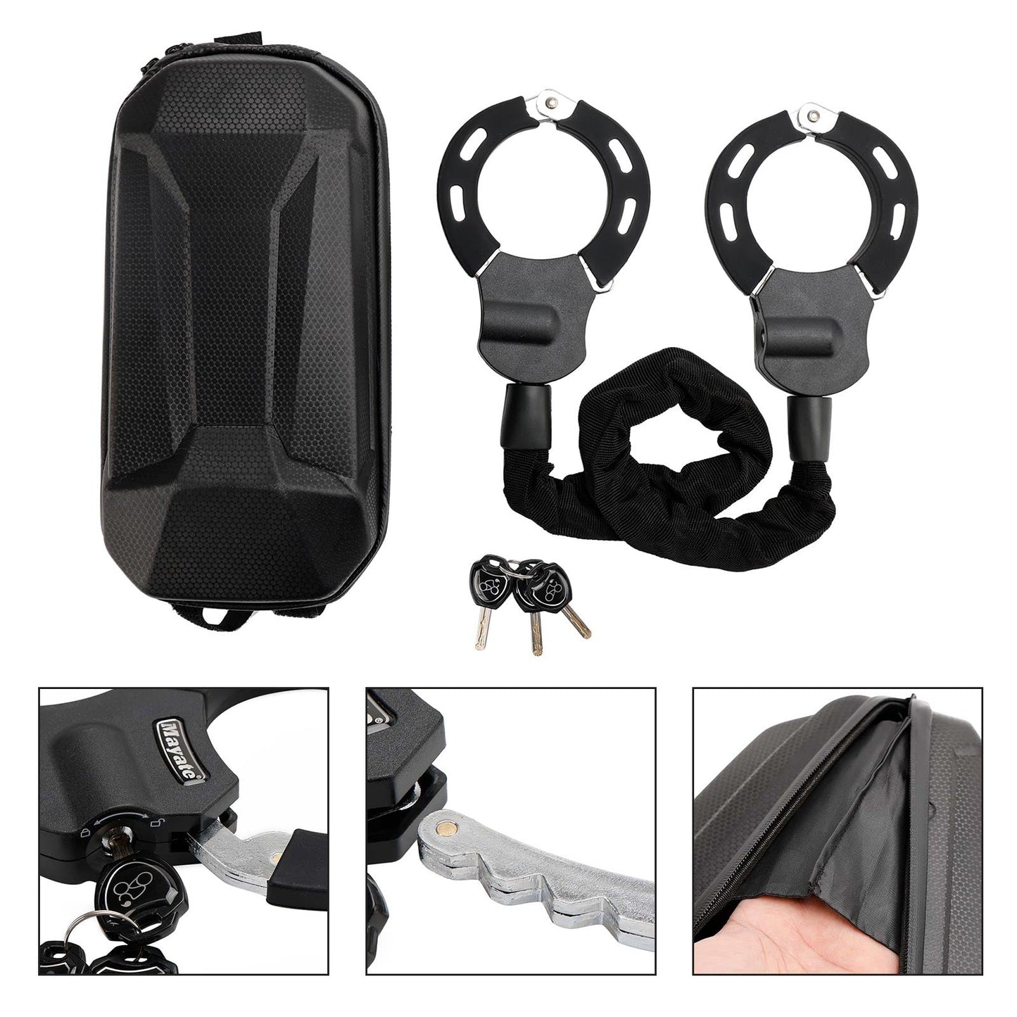 Lucchetto per scooter elettrico per bici da moto con chiave Lucchetto a catena da 60 cm antifurto con borsa
