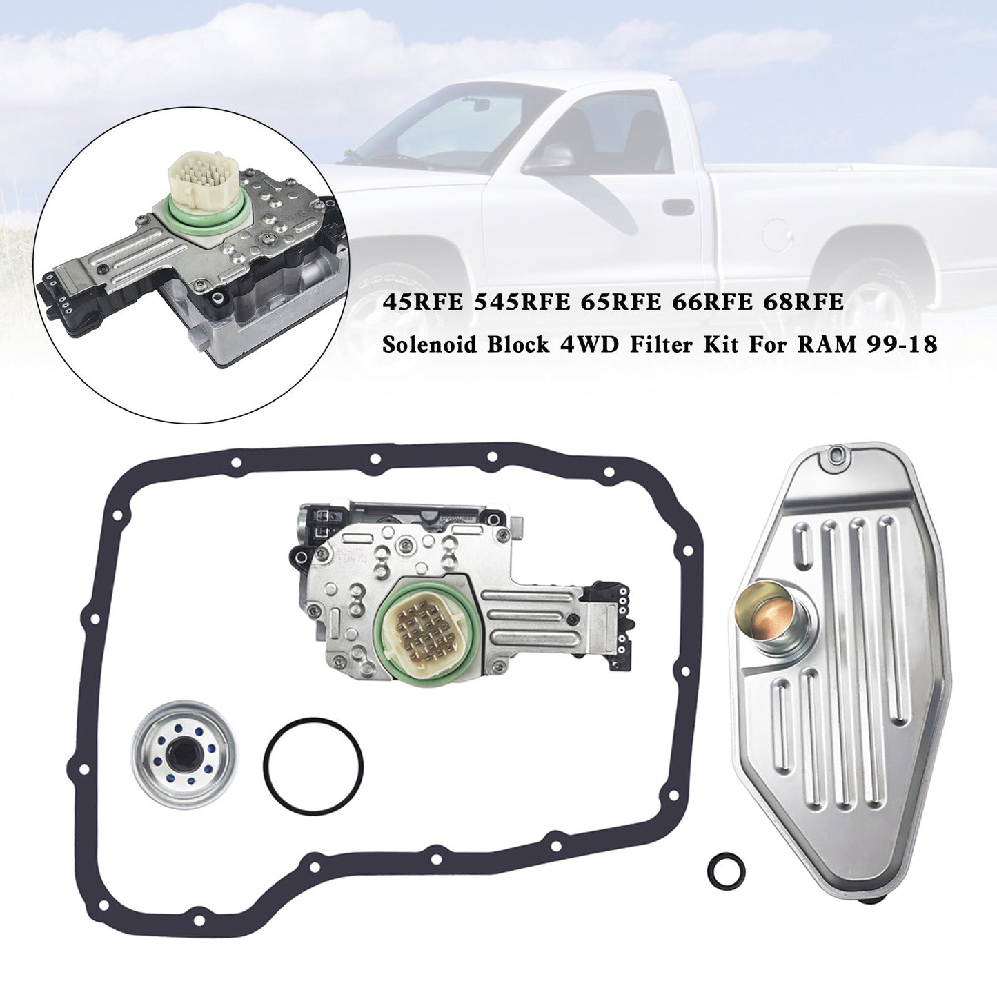 Kit filtro 4WD con blocco solenoide Mitsubishi Raider 2006-2008 5 SP R/4WD V8 4.7L 5-45RFE
