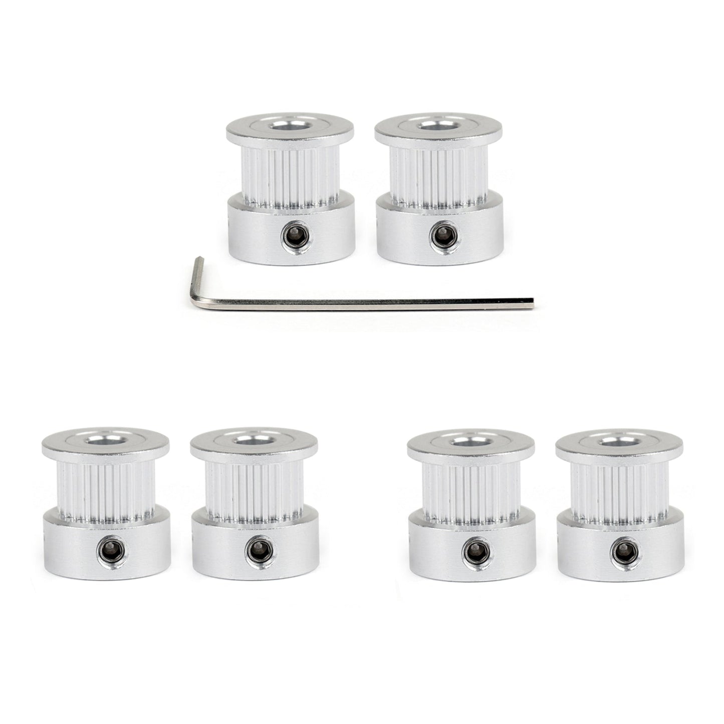 6Pcs GT2 20T 5mm Bore Puleggia per cinghia dentata in alluminio per parti di stampanti 3D