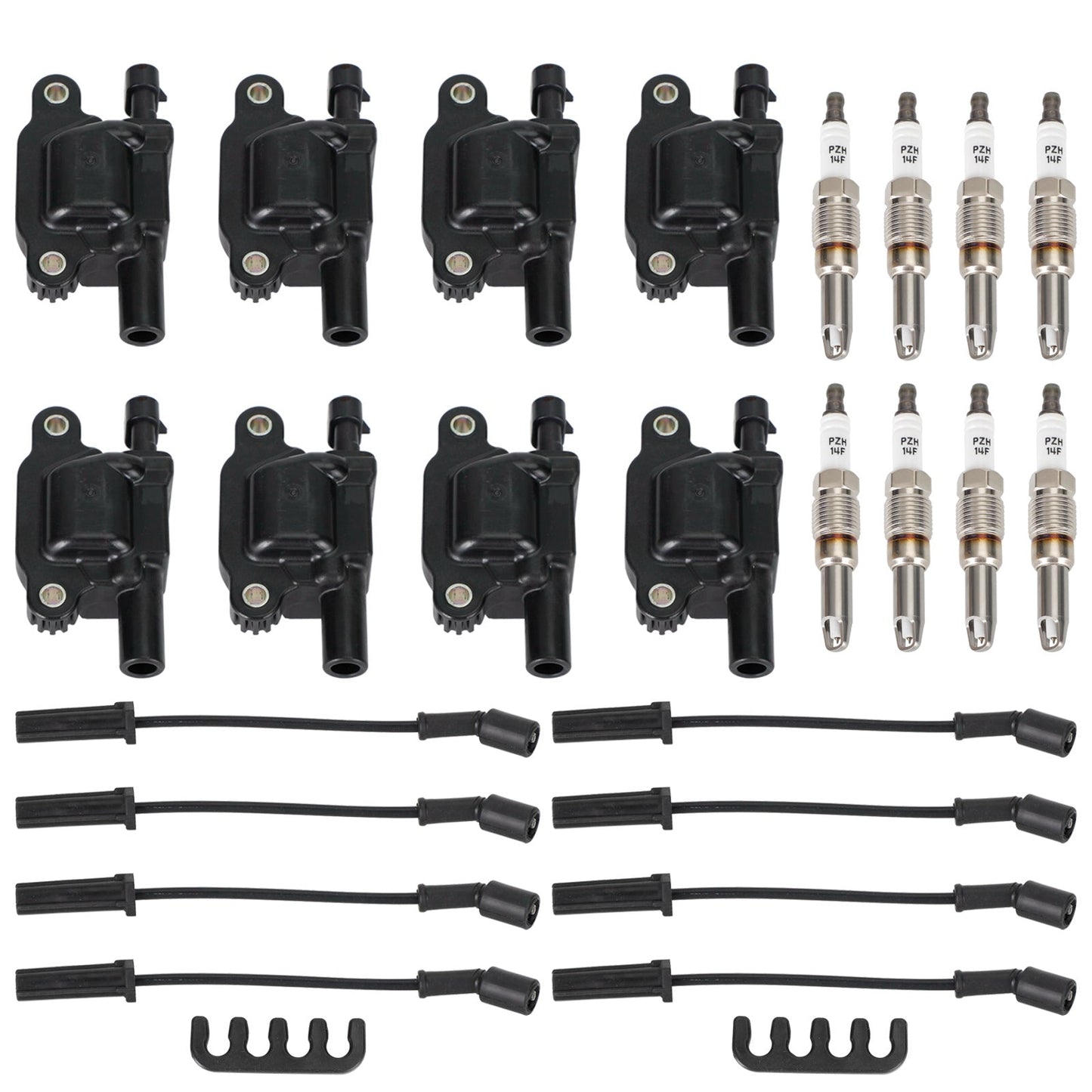8 PZ Silverado 1500 Tahoe GMC Piazza Bobina di Accensione + Candela + Fili 12611424 8125706160 D510C E893 UF-413 UF413 12570616