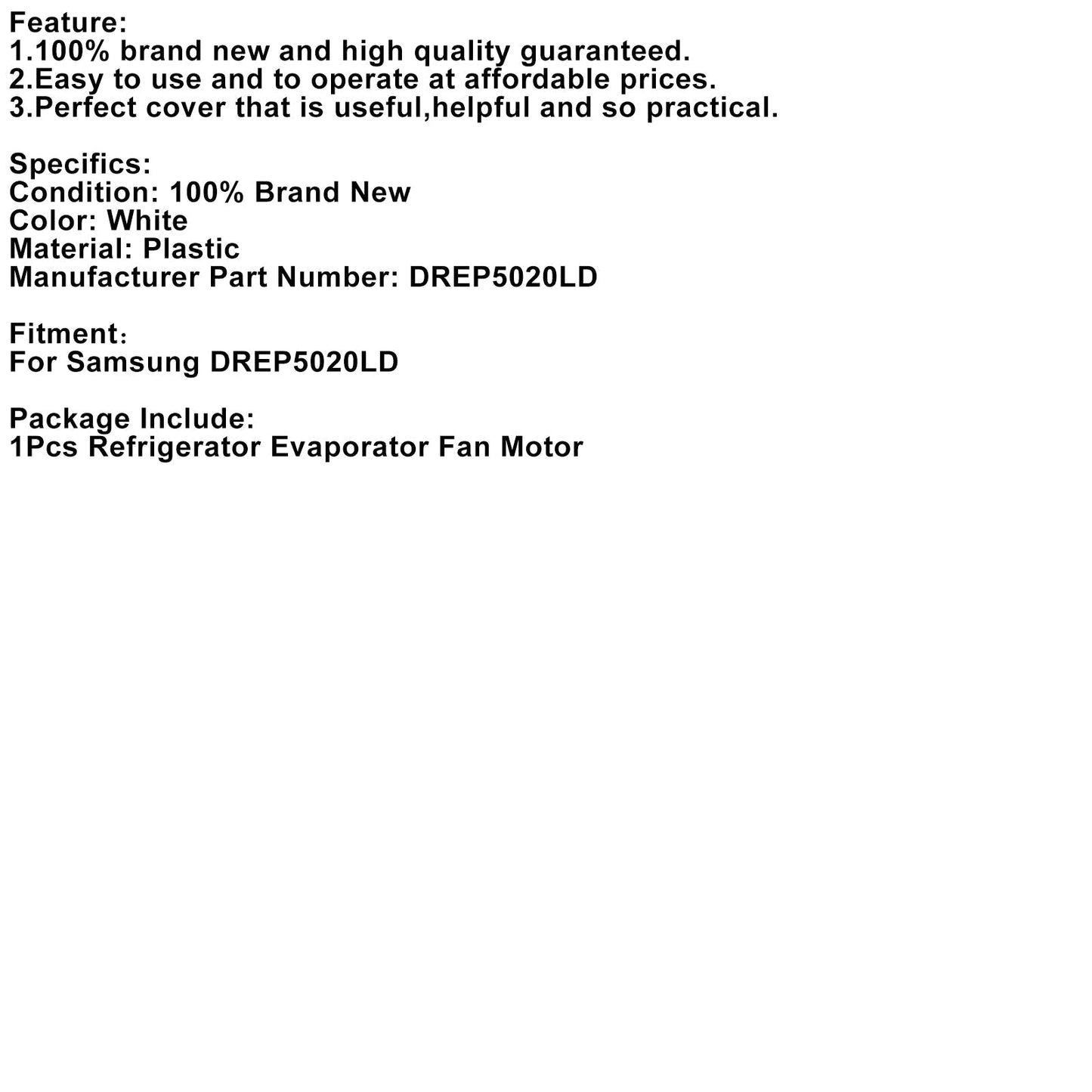 Sostituzione del motore della ventola dell&#39;evaporatore del frigorifero per Samsung Refrige DREP5020LD