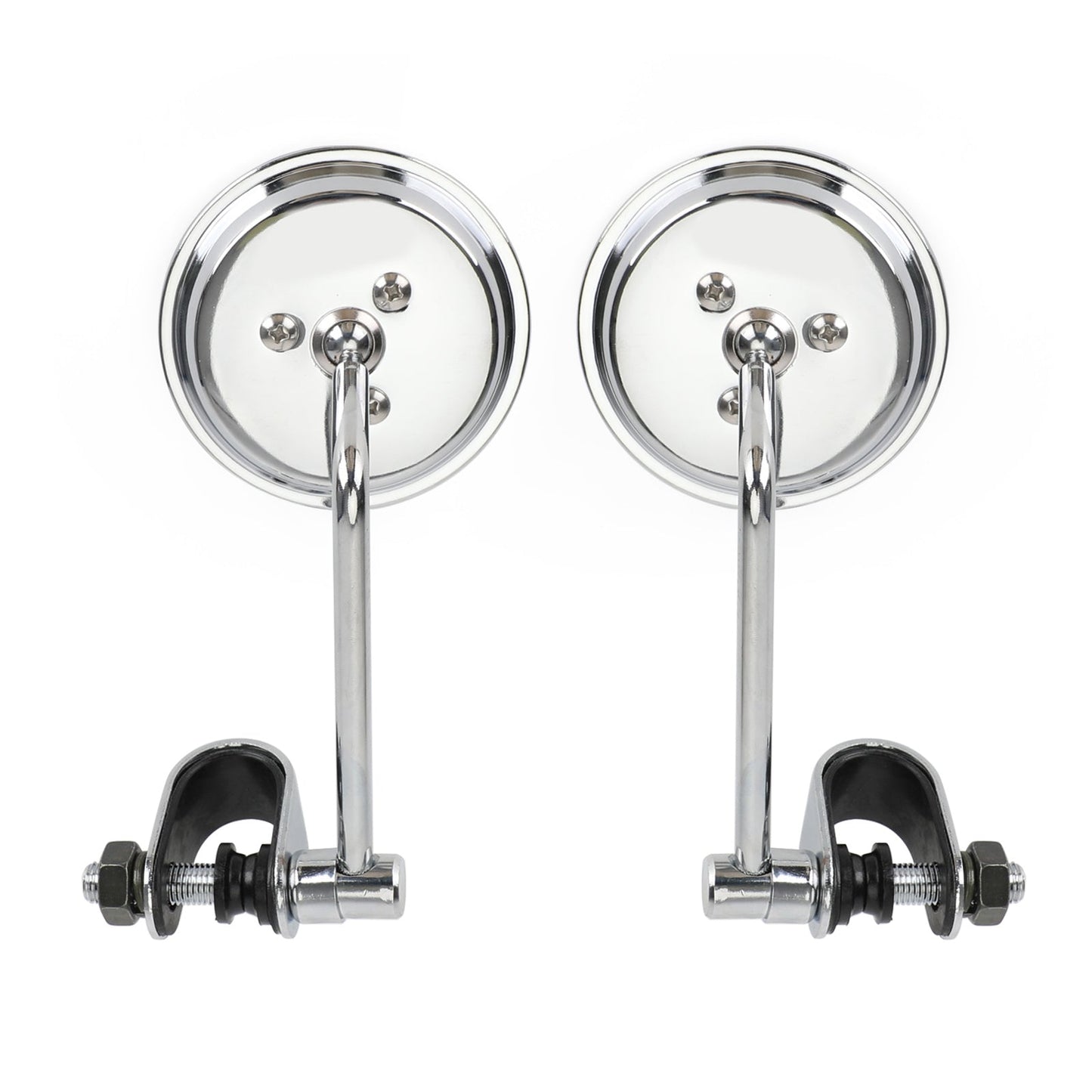 Morsetto vecchio stile su specchietti retrovisori rotondi da 3 pollici per Cafe Racer Chopper Bobber COPPIA Generico