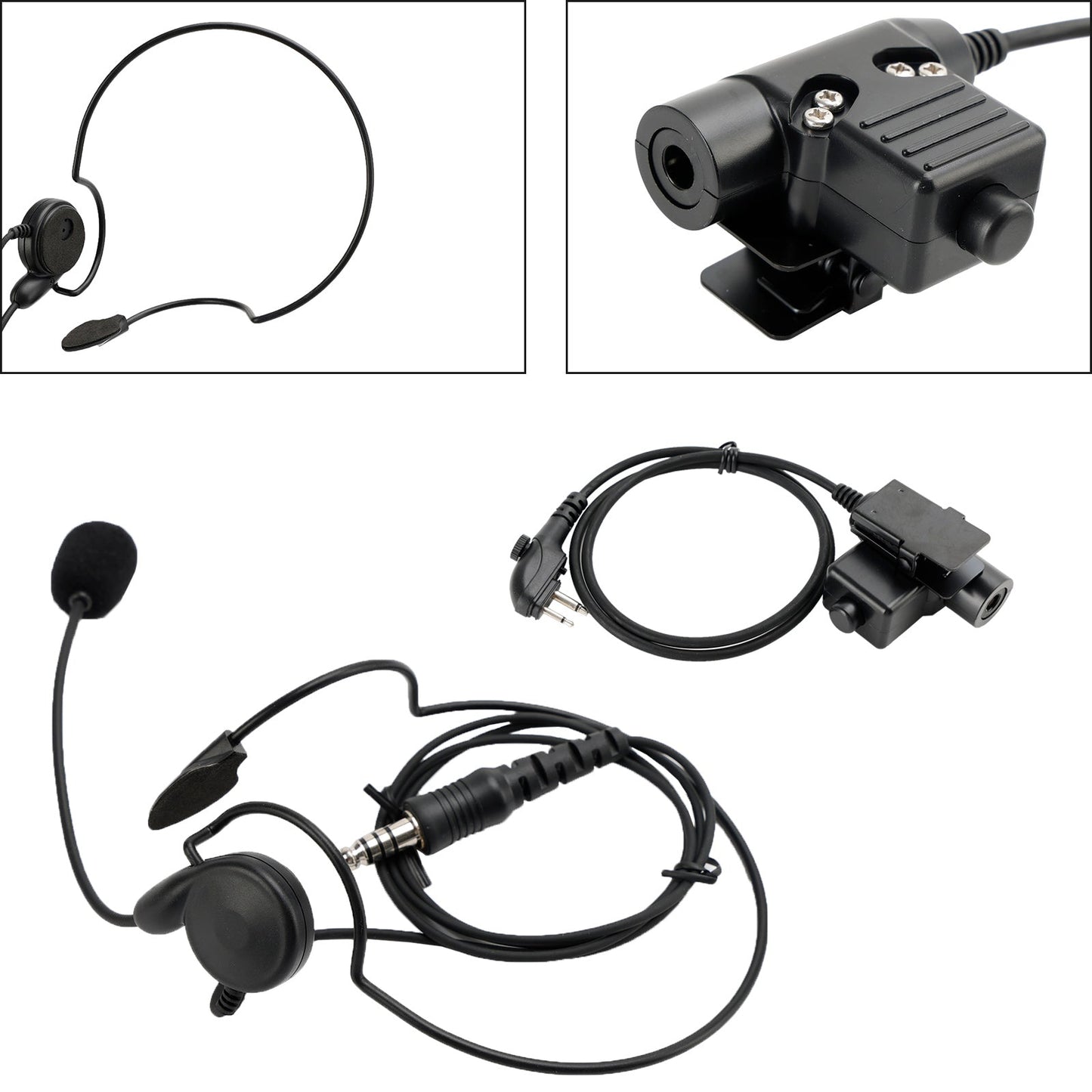 7.1-C7 Cuffia tattica con presa per montaggio posteriore 6 pin U94 PTT per HYT TD500 TD510 TD520