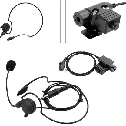 7.1-C7 Cuffia tattica con presa per montaggio posteriore 6 pin U94 PTT per HYT TD500 TD510 TD520