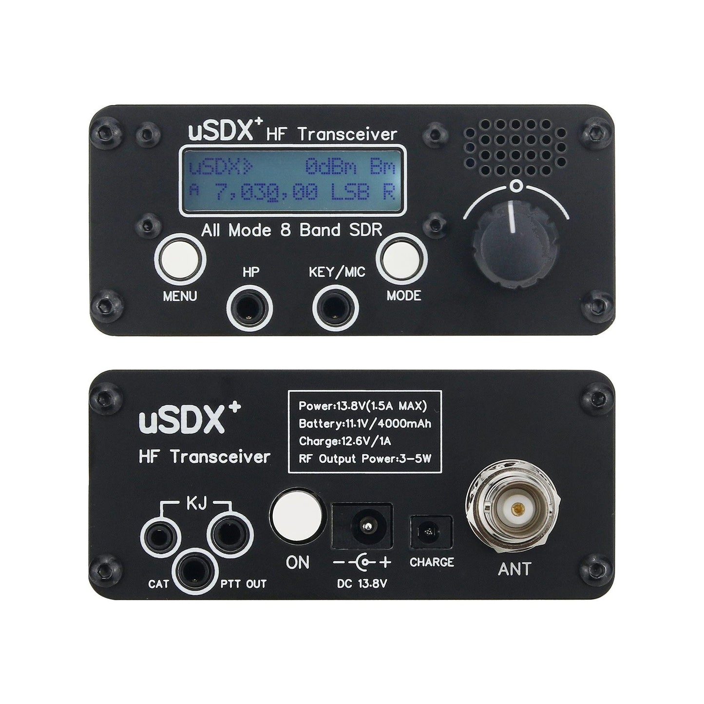 NUOVO Ricetrasmettitore HF USDX + HF Ham Radio QRP Ricetrasmettitore CW 3W-5W All Mode 8 Band