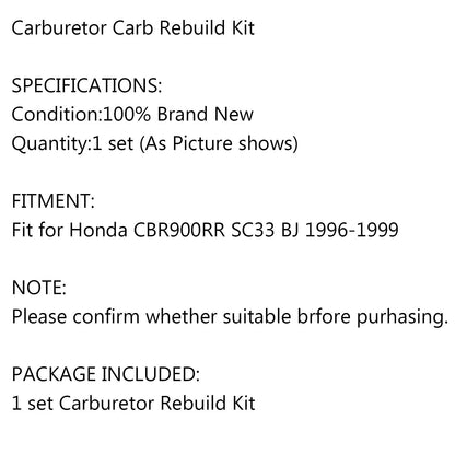 Moto Carburatore Riparazione Rebuild Kit per Honda CBR900RR SC33 BJ 1996-1999 Generico