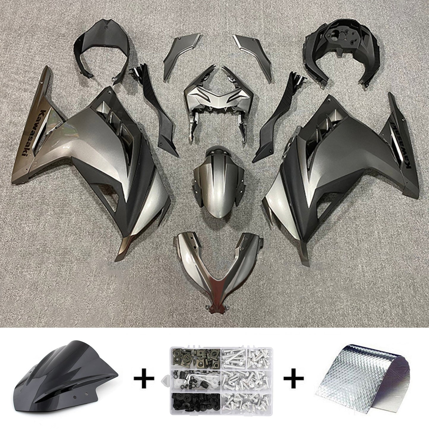 Amotopart Kawasaki EX300/Ninja300 2013-2017 Kit carena Carrozzeria Plastica ABS