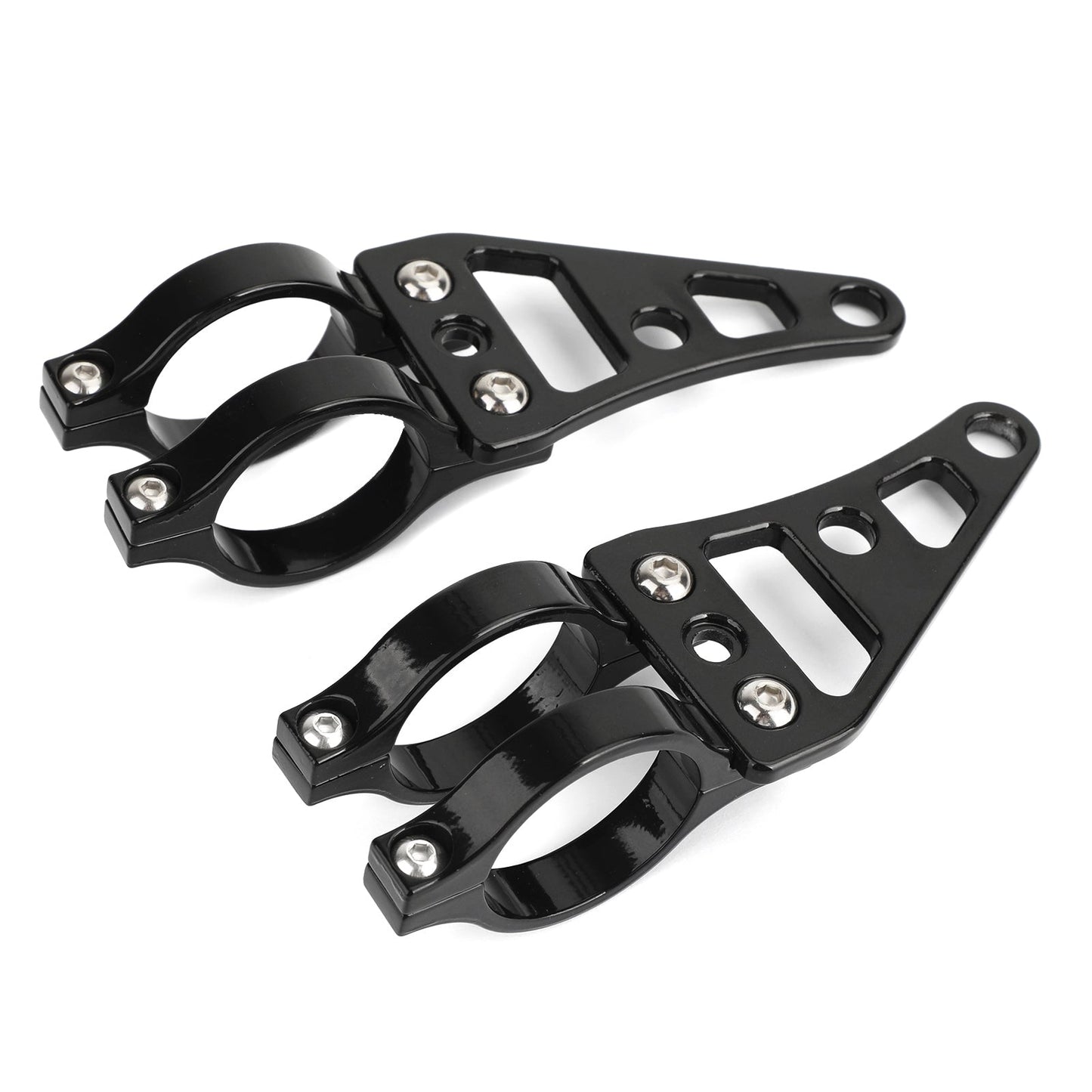 Le migliori offerte per Universal 41mm Headlight Mount Bracket Fork Ear Chopper Cafe Racer Black Generic