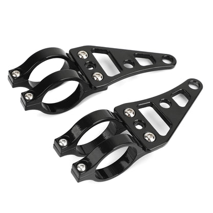 Le migliori offerte per Universal 41mm Headlight Mount Bracket Fork Ear Chopper Cafe Racer Black Generic