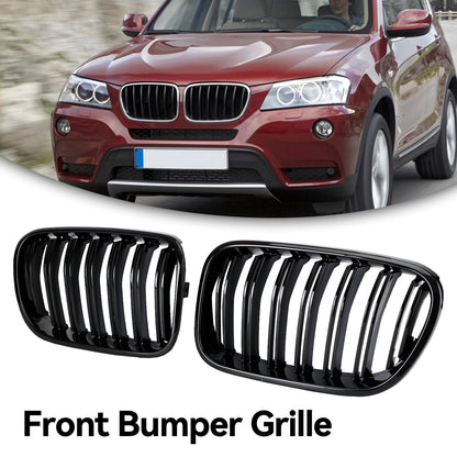 BMW X3 F25 2011-2014 Dual Line nero lucido paraurti anteriore griglia griglia