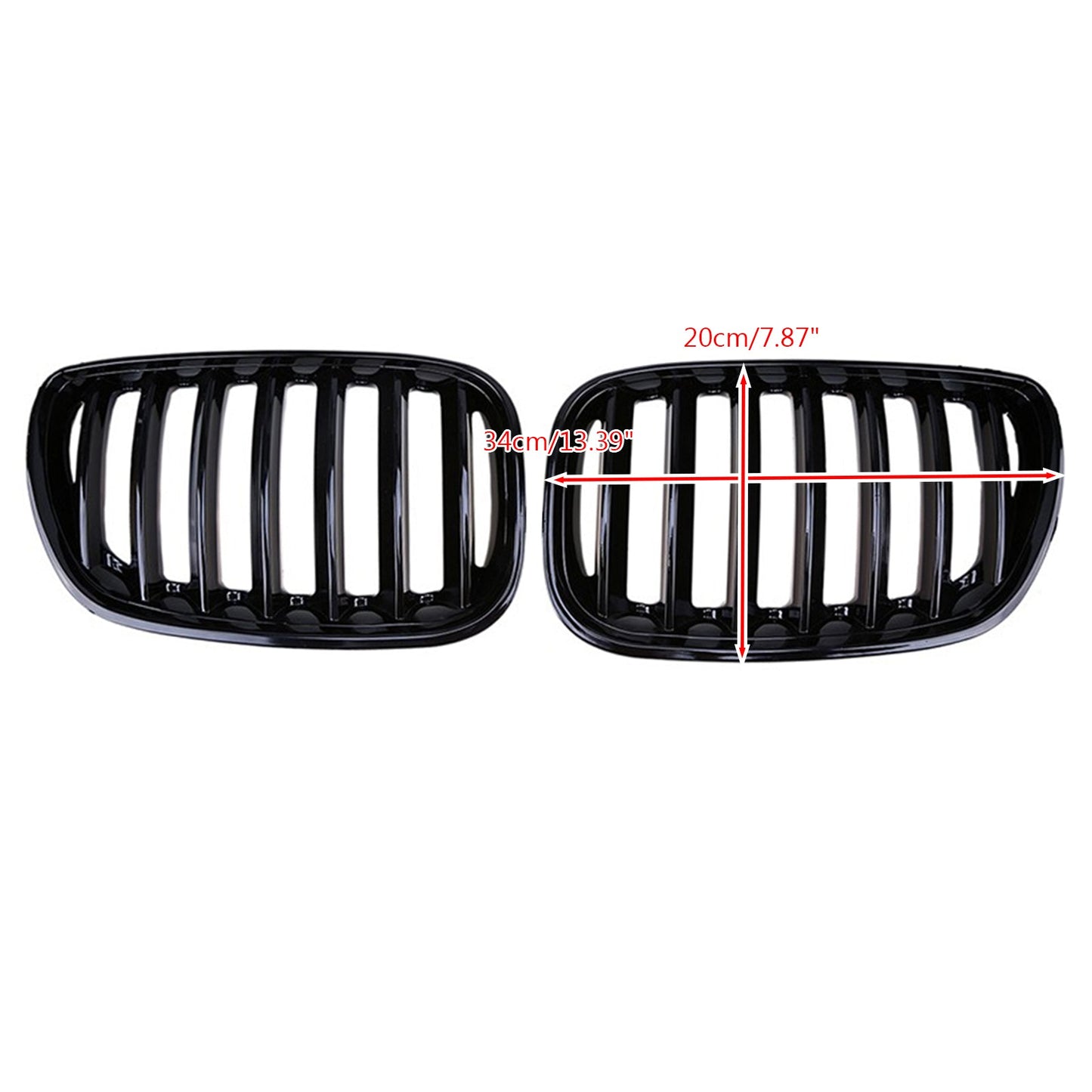 Front Rene Griglia Griglia Fit BMW X5 E53 2004-2006 X Serie Gloss Nero Generico