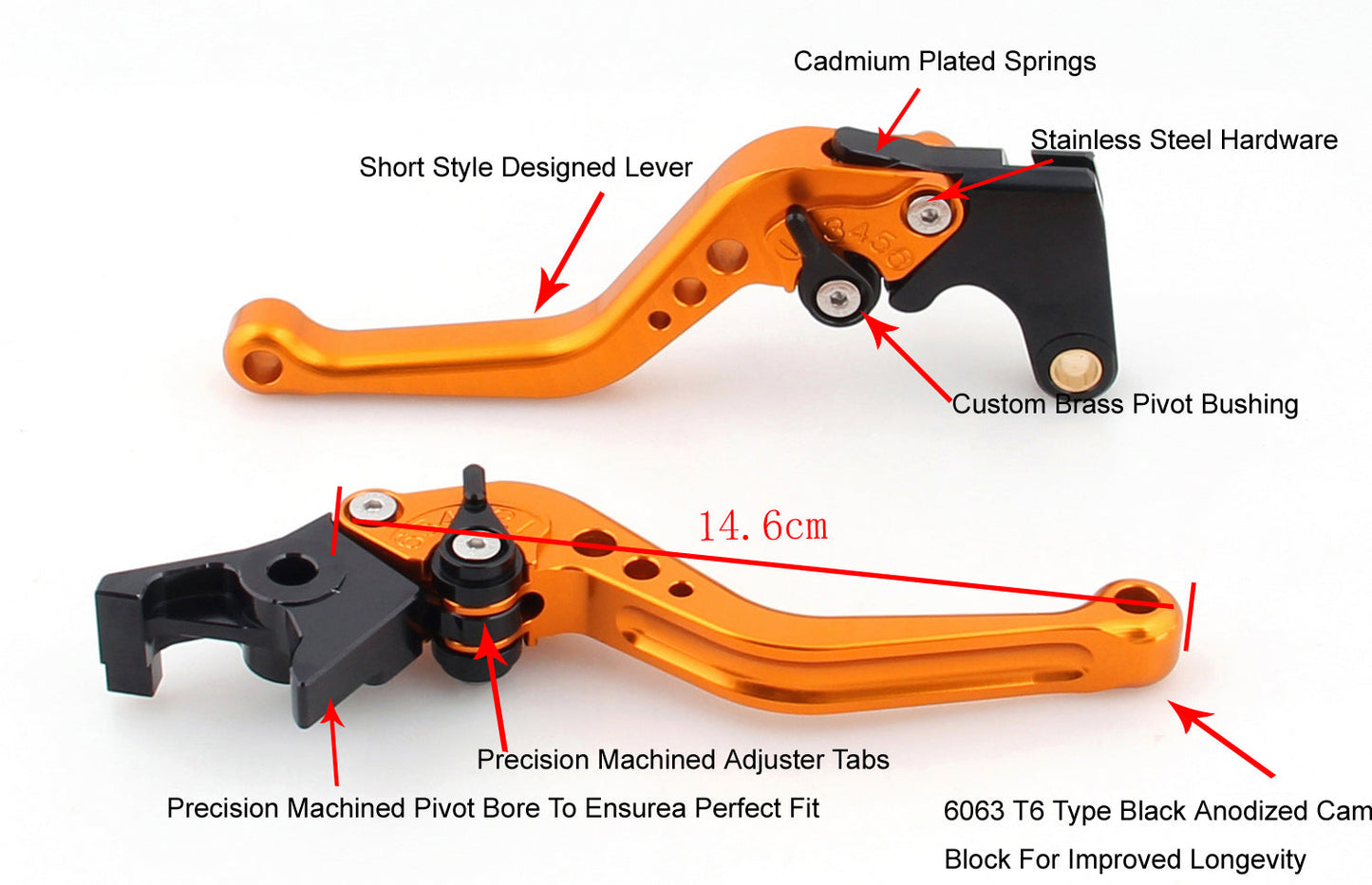 Leva freno frizione corta moto in alluminio CNC per Kawasaki Z900 2017-2018 Generico