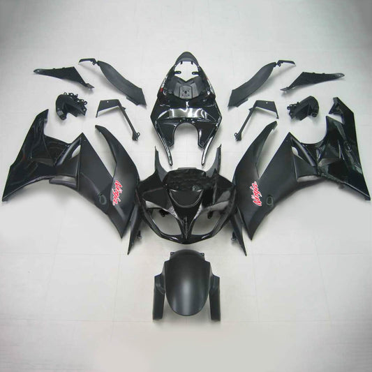 Amotopart Kawasaki 2009-2012 ZX6R 636 Nero con kit di vendita di logo rosa