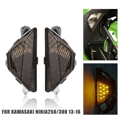 KAWASAKI NINJA 250 300 400 650 1000 EX650 Lampada per indicatori di direzione anteriori a LED per moto