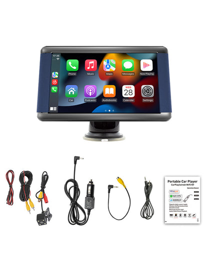 Lettore MP5 per auto portatile da 7" Monitor Bluetooth Carplay wireless + fotocamera a 4 LED