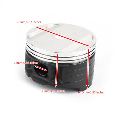 Kit spinotto fasce elastiche Alesaggio ?73.00mm per Yamaha TT250R 93-04 TTR250 TT-R250 99-06 Generico