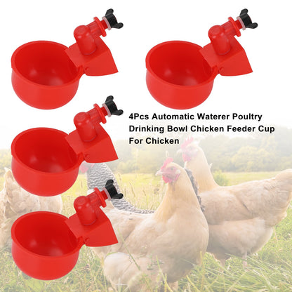 4Pcs Automatic Waterer Pollame Ciotola per Pollo Mangiatoia per Pollo