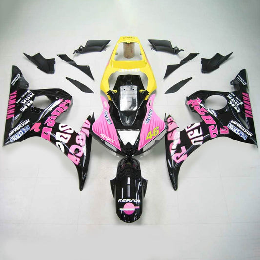 Amotopart Yamaha 2005 YZF 600 R6 Kit di carenatura rosa nero