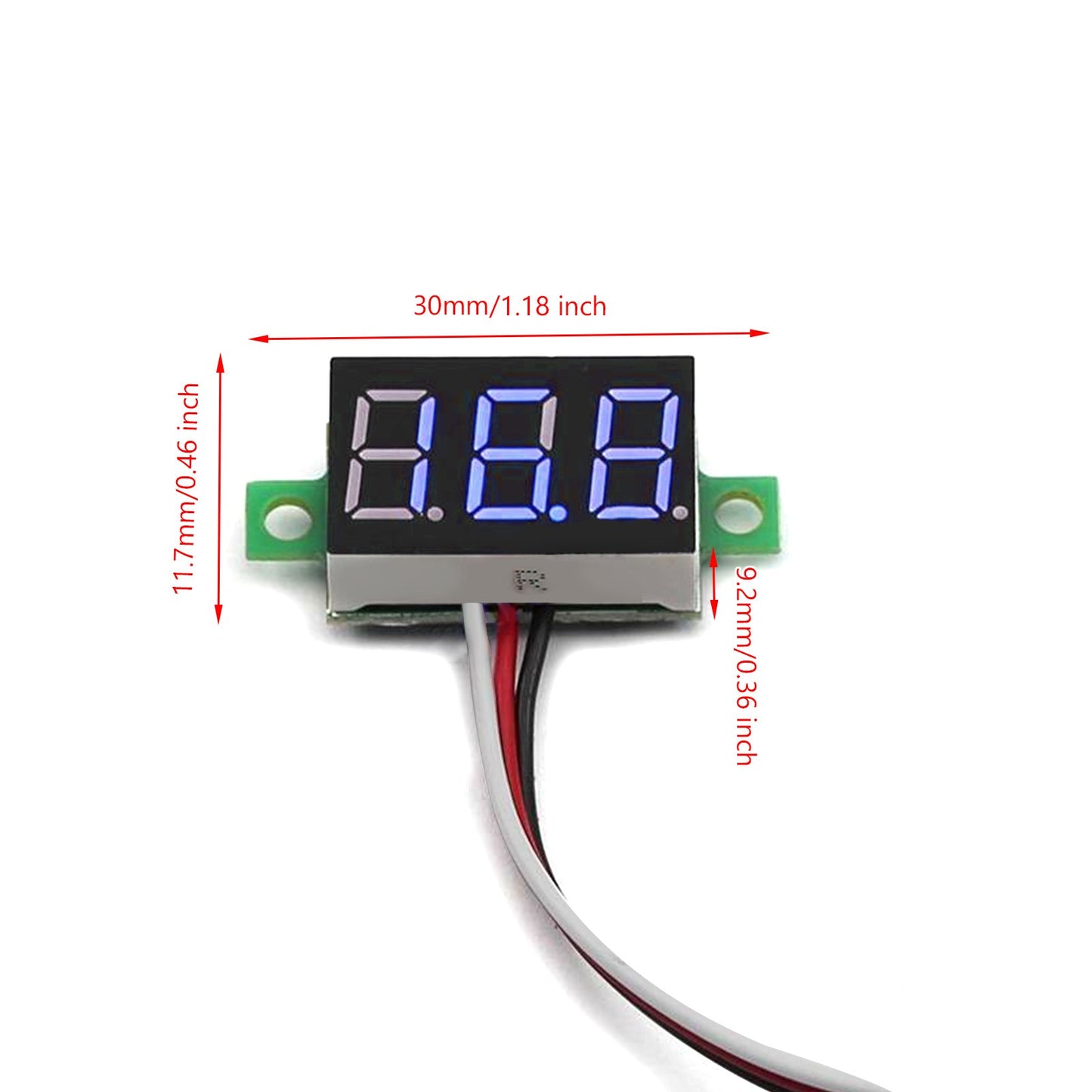 5x Mini DC 0-30V LED blu Pannello voltmetro a 3 display digitale calibrabile