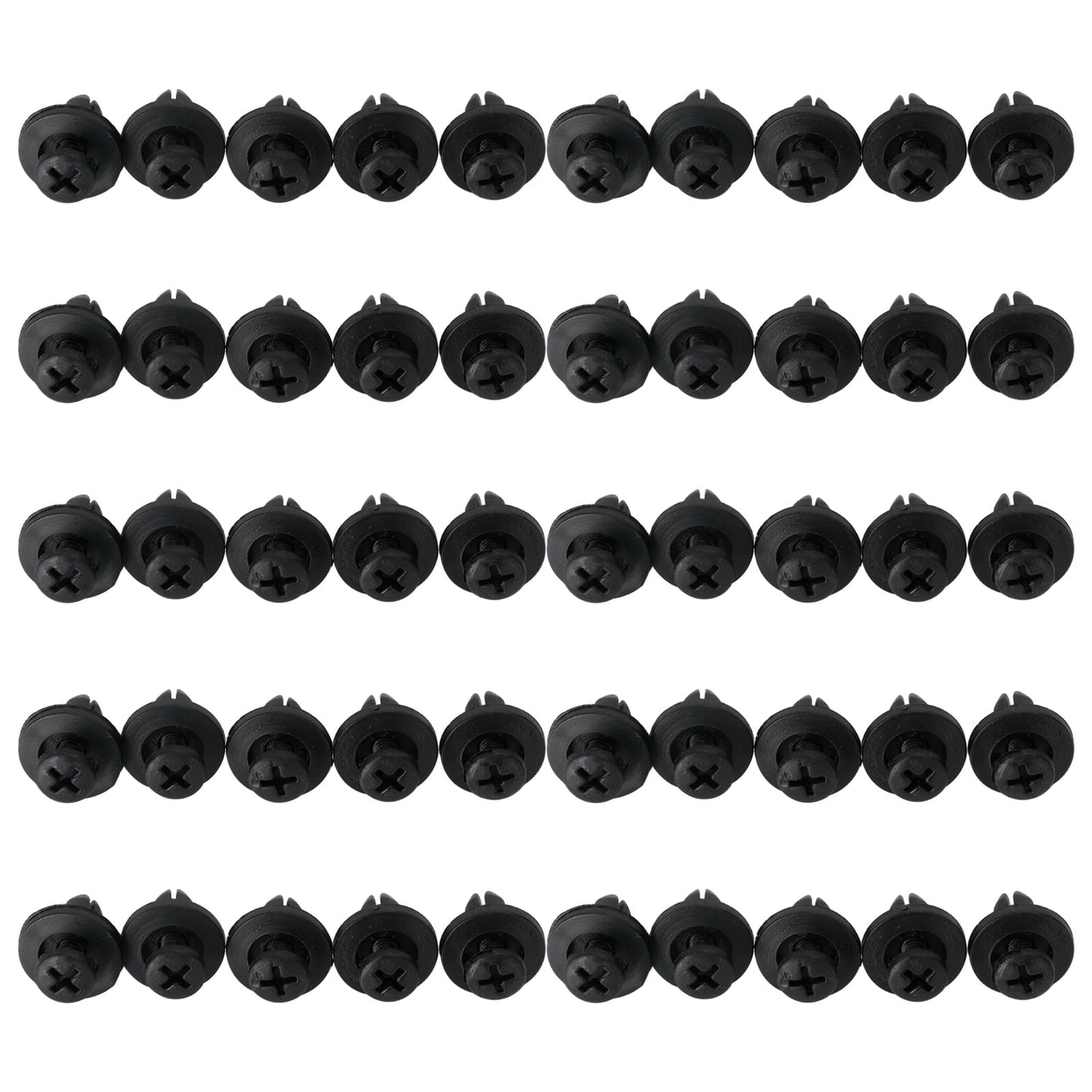 50pcs carenatura pannello bullone clip 6mm rivetti a vite in plastica clip nero per Honda generico