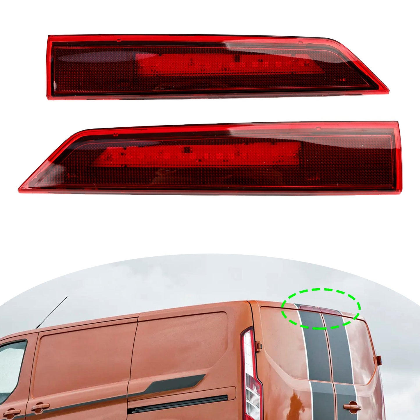 2x 3a luce freno posteriore a LED di alto livello per Ford Transit Tourneo Custom Barn Door