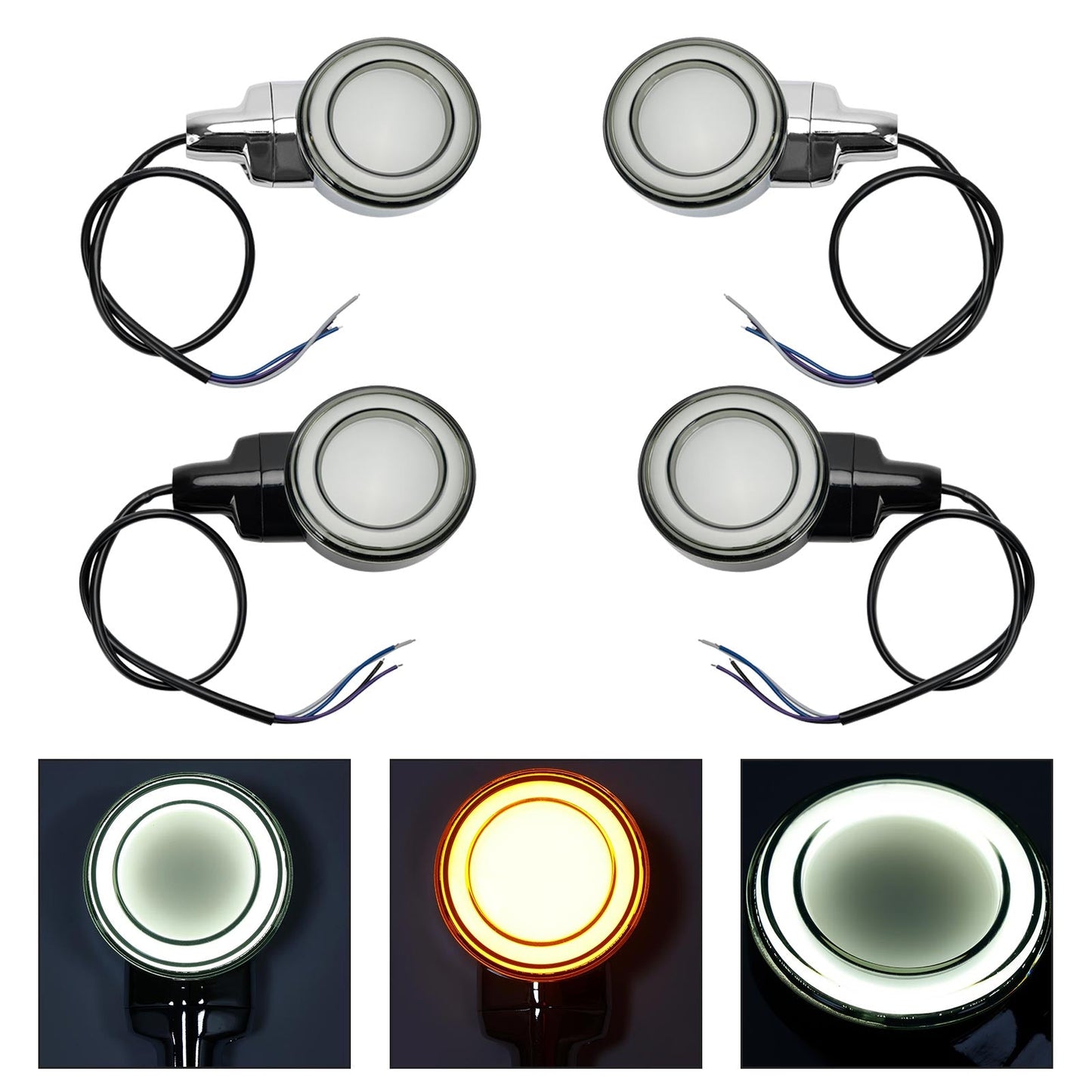 Indicatore di direzione anteriore piatto a LED per Heritage Softail Classic Touring 99-23