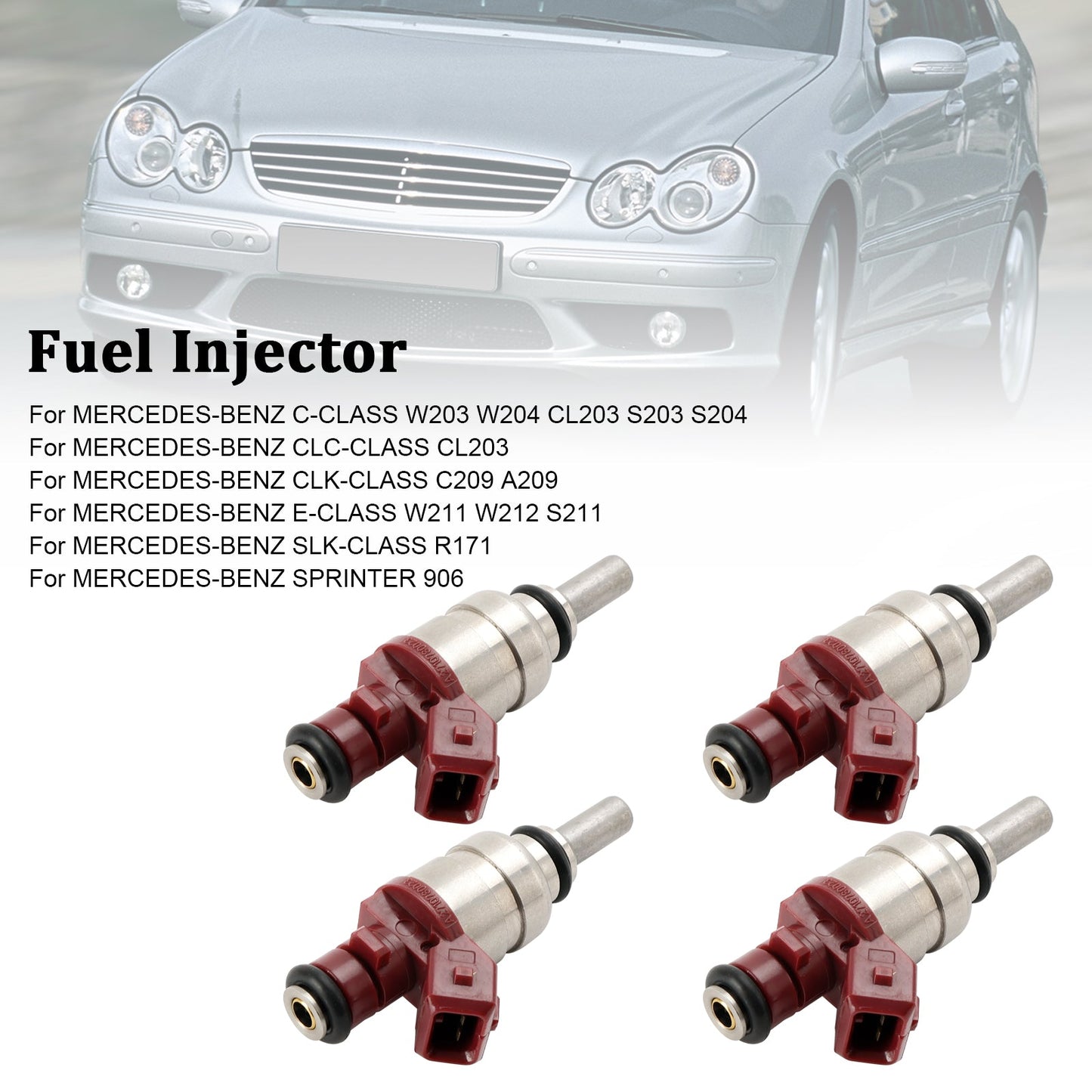 4PCS Iniettore di carburante A2710780023 Adatto per Mercedes Benz Classe C Classe CLK 1.8L