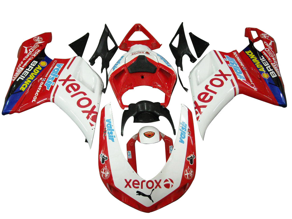 Carene per 2007-2012 Ducati 1098 1198 848 Bianco e Rosso Xerox Generico