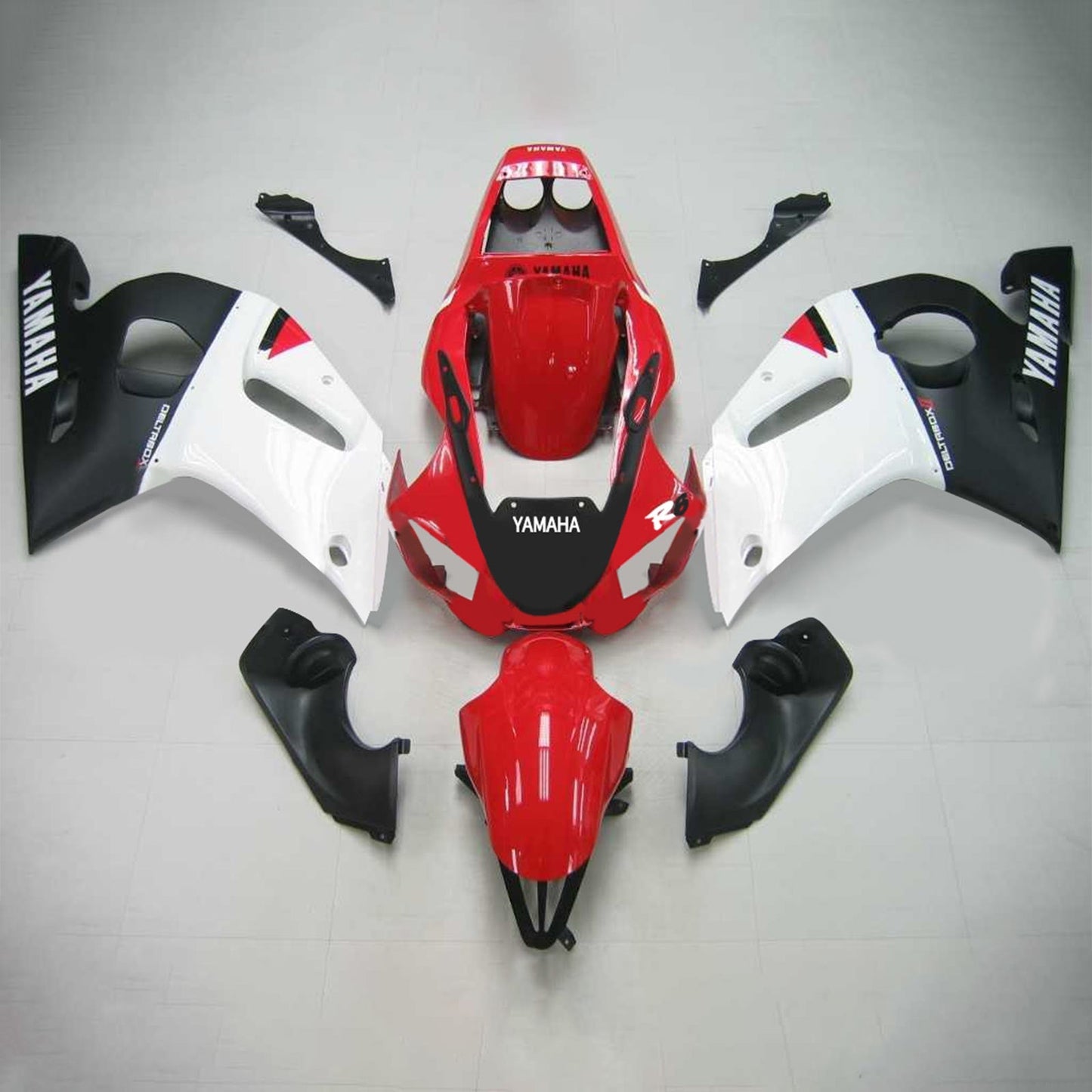 Amotopart Yamaha 1998-2002 YZF 600 R6 Kit di carenatura bianca rossa