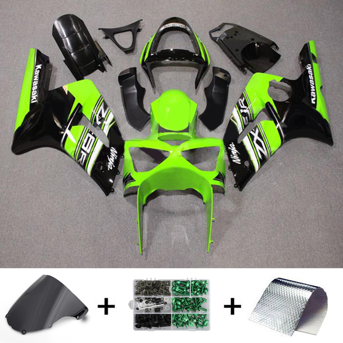 Amotopart Kawasaki ZX6R 636 2003-2004 Kit Carena Carrozzeria Plastica ABS