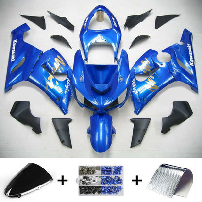 Amotopart Kawasaki 2005-2006 ZX6R 636 Kit di travestimento blu