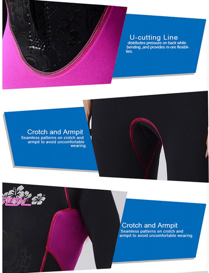 Muta da sub in neoprene da donna 3MM Muta da sub da surf Completo da snorkeling per lo snorkeling Triathlon