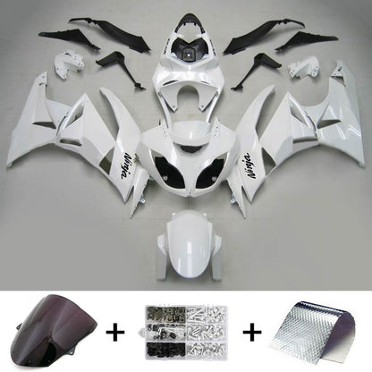 Amotopart Kawasaki 2009-2012 ZX6R 636 Kit di paura nero bianco