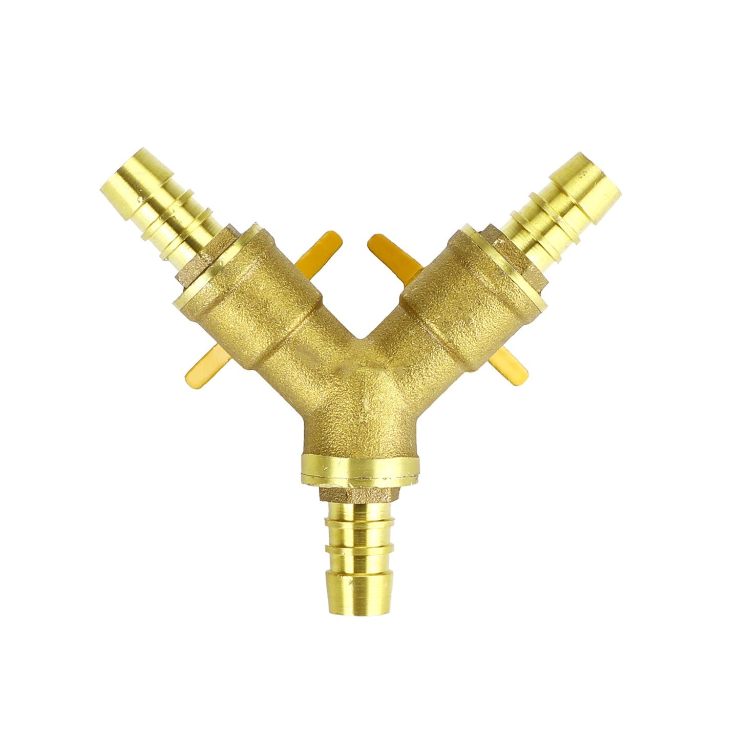 Raccordo per valvola a sfera di intercettazione in ottone a 3 vie a forma di Y da 3/8 "ID