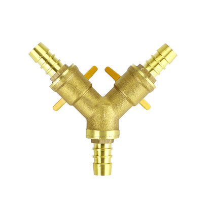 Raccordo per valvola a sfera di intercettazione in ottone a 3 vie a forma di Y da 3/8 "ID